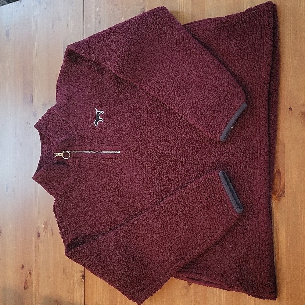 Pink Victoria's Secret quarter zip fleece pullover